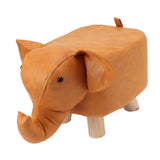 Animal Footstools Lovely Cartoon Innovative Elephant Upholstered Stool for Nursery Bedroom Playroom Living Room Decor Orange - Extra Image