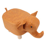 Animal Footstools Lovely Cartoon Innovative Elephant Upholstered Stool for Nursery Bedroom Playroom Living Room Decor Orange