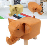 Animal Footstools Lovely Cartoon Innovative Elephant Upholstered Stool for Nursery Bedroom Playroom Living Room Decor Orange - Extra Image