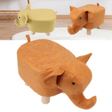 Animal Footstools Lovely Cartoon Innovative Elephant Upholstered Stool for Nursery Bedroom Playroom Living Room Decor Orange