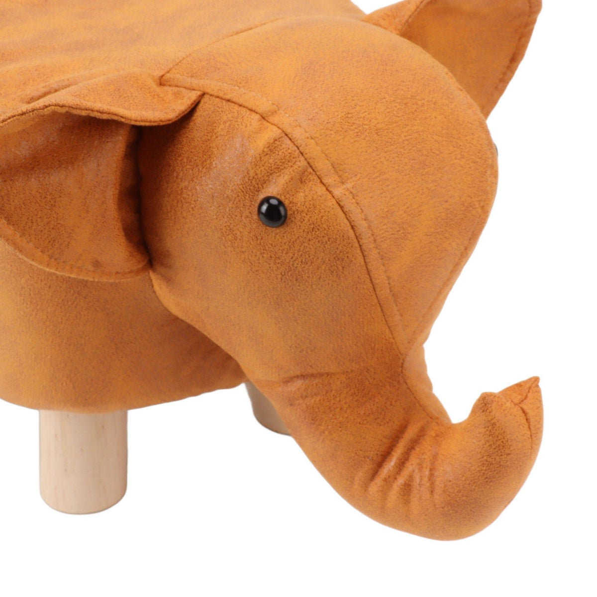 Animal Footstools Lovely Cartoon Innovative Elephant Upholstered Stool for Nursery Bedroom Playroom Living Room Decor Orange