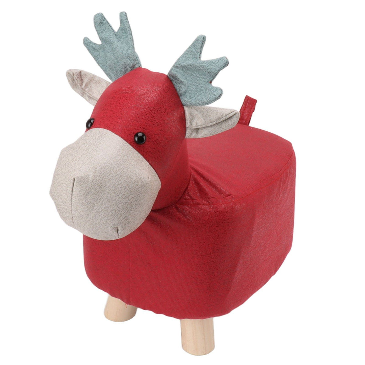 Animal Footstools Prevent Slip Cute Cartoon Giraffe Shape Soft Small Kids Stools for Home Red