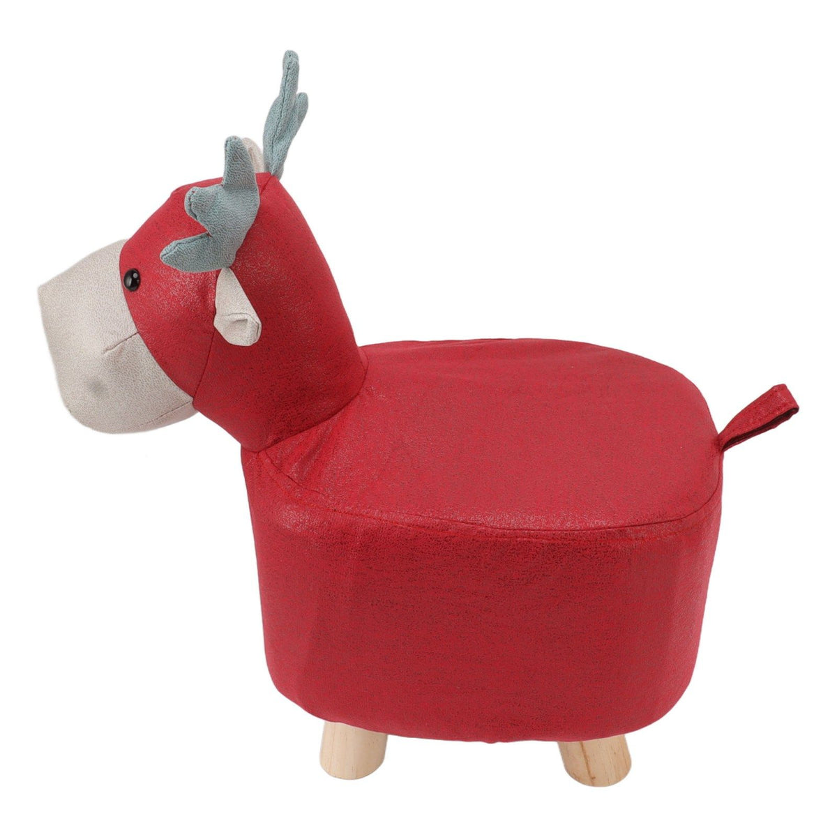Animal Footstools Prevent Slip Cute Cartoon Giraffe Shape Soft Small Kids Stools for Home Red