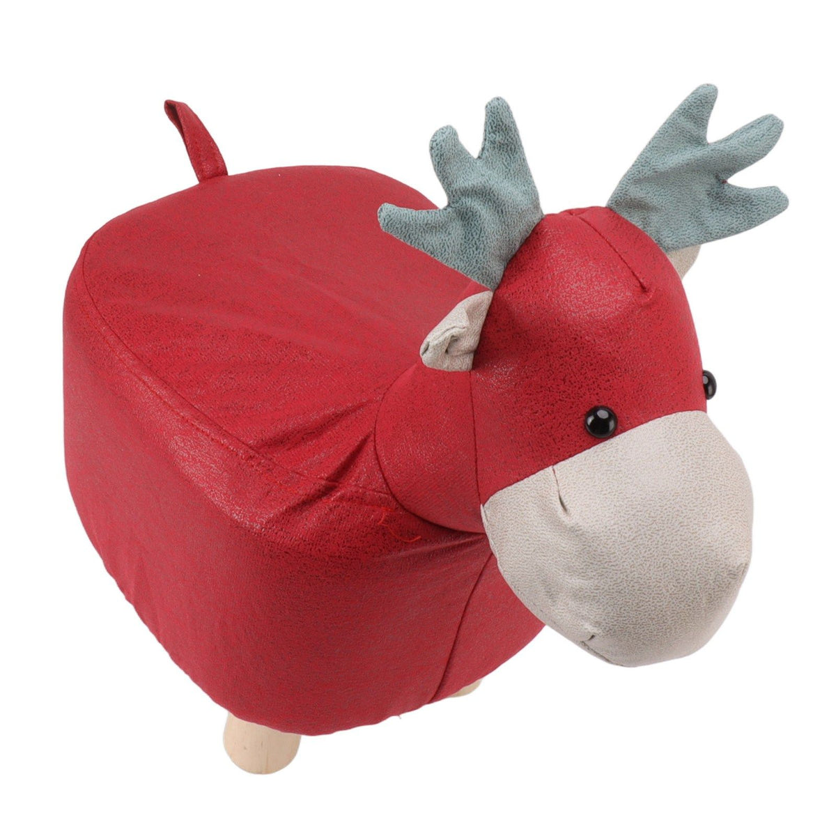 Animal Footstools Prevent Slip Cute Cartoon Giraffe Shape Soft Small Kids Stools for Home Red