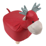 Animal Footstools Prevent Slip Cute Cartoon Giraffe Shape Soft Small Kids Stools for Home Red - Extra Image