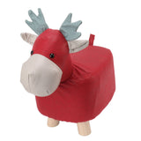 Animal Footstools Prevent Slip Cute Cartoon Giraffe Shape Soft Small Kids Stools for Home Red - Extra Image