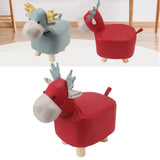 Animal Footstools Prevent Slip Cute Cartoon Giraffe Shape Soft Small Kids Stools for Home Red