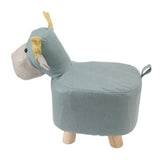 Animal Footstools Prevent Slip Cute Cartoon Giraffe Shape Soft Small Kids Stools for Home Blue
