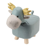 Animal Footstools Prevent Slip Cute Cartoon Giraffe Shape Soft Small Kids Stools for Home Blue