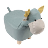 Animal Footstools Prevent Slip Cute Cartoon Giraffe Shape Soft Small Kids Stools for Home Blue