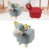 Animal Footstools Prevent Slip Cute Cartoon Giraffe Shape Soft Small Kids Stools for Home Blue