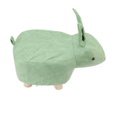 Cartoon Animal Shaped Stool Kid Home Living Room Cute Wooden Footstool for Playroom Courtyard Green - 45-Degree Angle