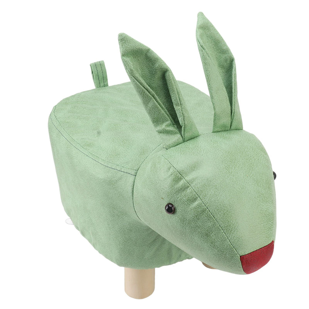 Cartoon Animal Shaped Stool Kid Home Living Room Cute Wooden Footstool for Playroom Courtyard Green