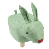 Cartoon Animal Shaped Stool Kid Home Living Room Cute Wooden Footstool for Playroom Courtyard Green