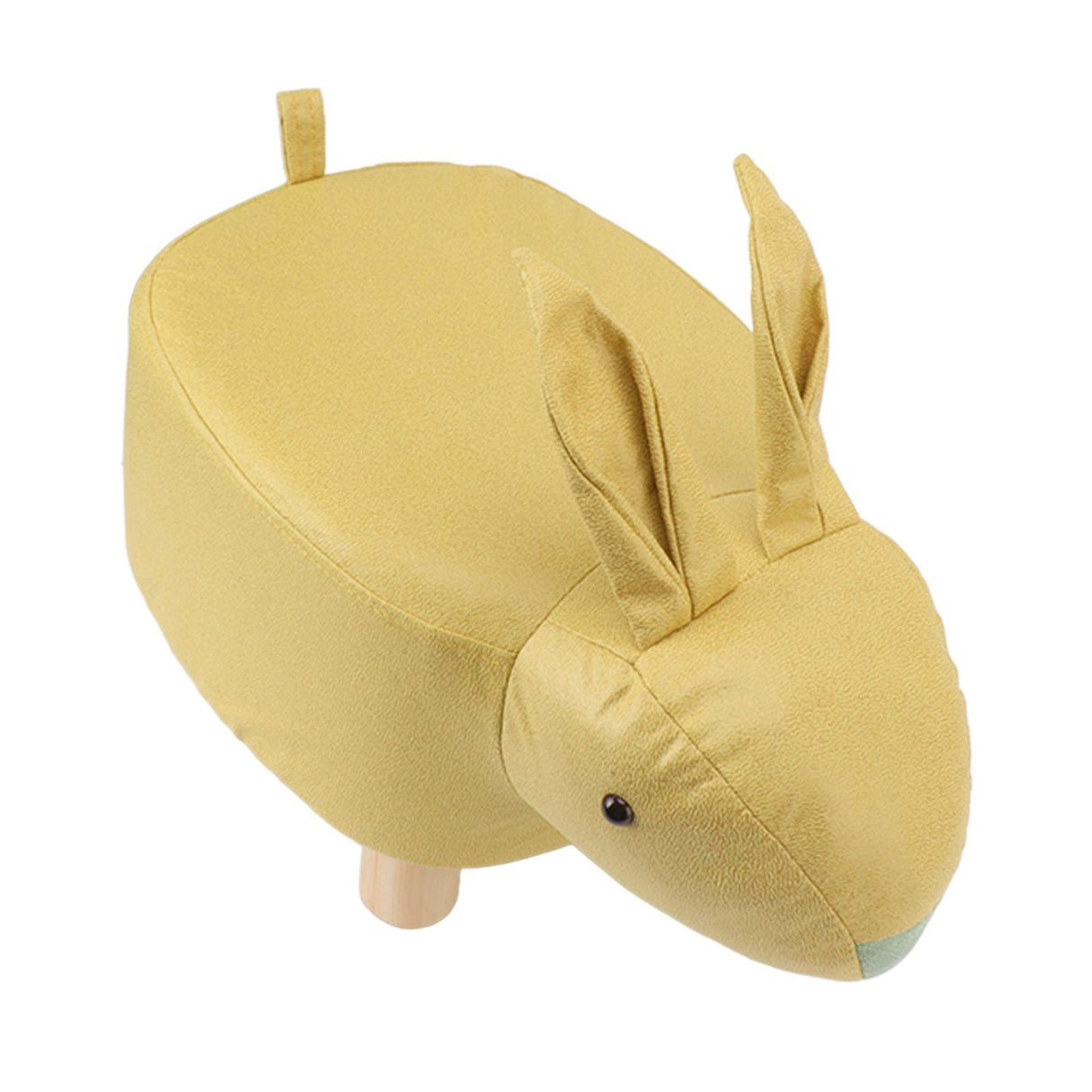 Cartoon Animal Shaped Stool Kid Home Living Room Cute Wooden Footstool for Playroom Courtyard Yellow