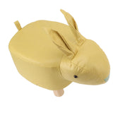 Cartoon Animal Shaped Stool Kid Home Living Room Cute Wooden Footstool for Playroom Courtyard Yellow