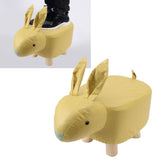 Cartoon Animal Shaped Stool Kid Home Living Room Cute Wooden Footstool for Playroom Courtyard Yellow