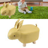 Cartoon Animal Shaped Stool Kid Home Living Room Cute Wooden Footstool for Playroom Courtyard Yellow
