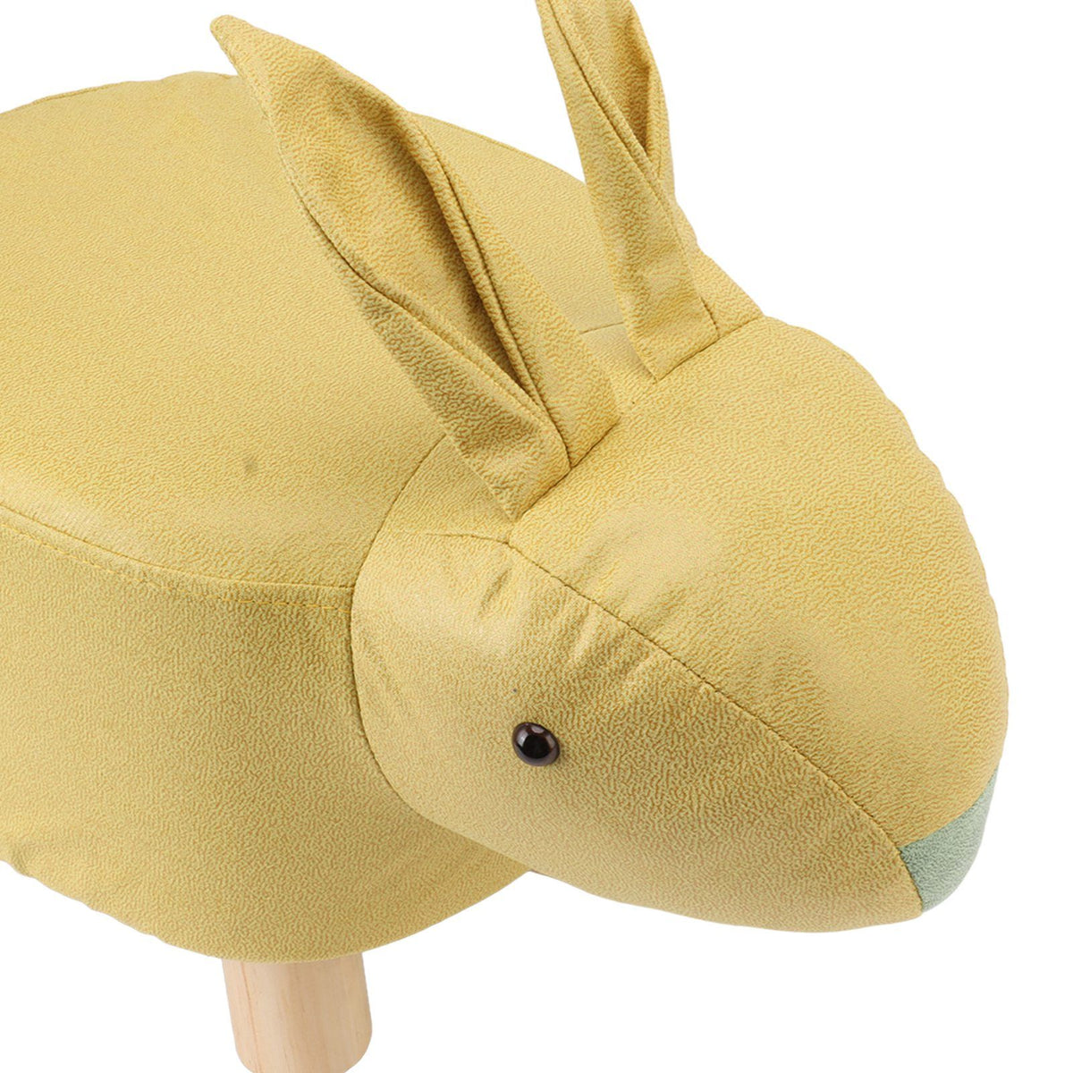 Cartoon Animal Shaped Stool Kid Home Living Room Cute Wooden Footstool for Playroom Courtyard Yellow