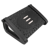 Under Desk Footrest 6 Height Adjustable Ergonomic Foot Stool with Massage Texture and Roller for Office Black - Side View