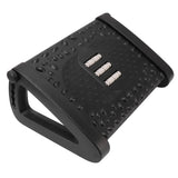 Under Desk Footrest 6 Height Adjustable Ergonomic Foot Stool with Massage Texture and Roller for Office Black - Rear View