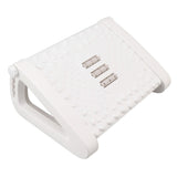 Under Desk Footrest 6 Height Adjustable Ergonomic Foot Stool with Massage Texture and Roller for Office White - Rear View