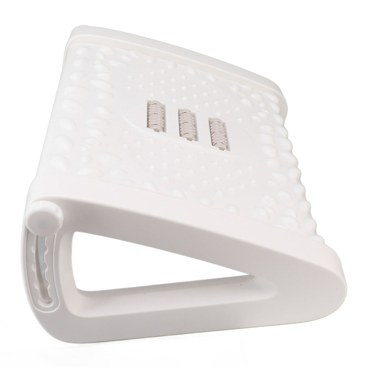 Under Desk Footrest 6 Height Adjustable Ergonomic Foot Stool with Massage Texture and Roller for Office White