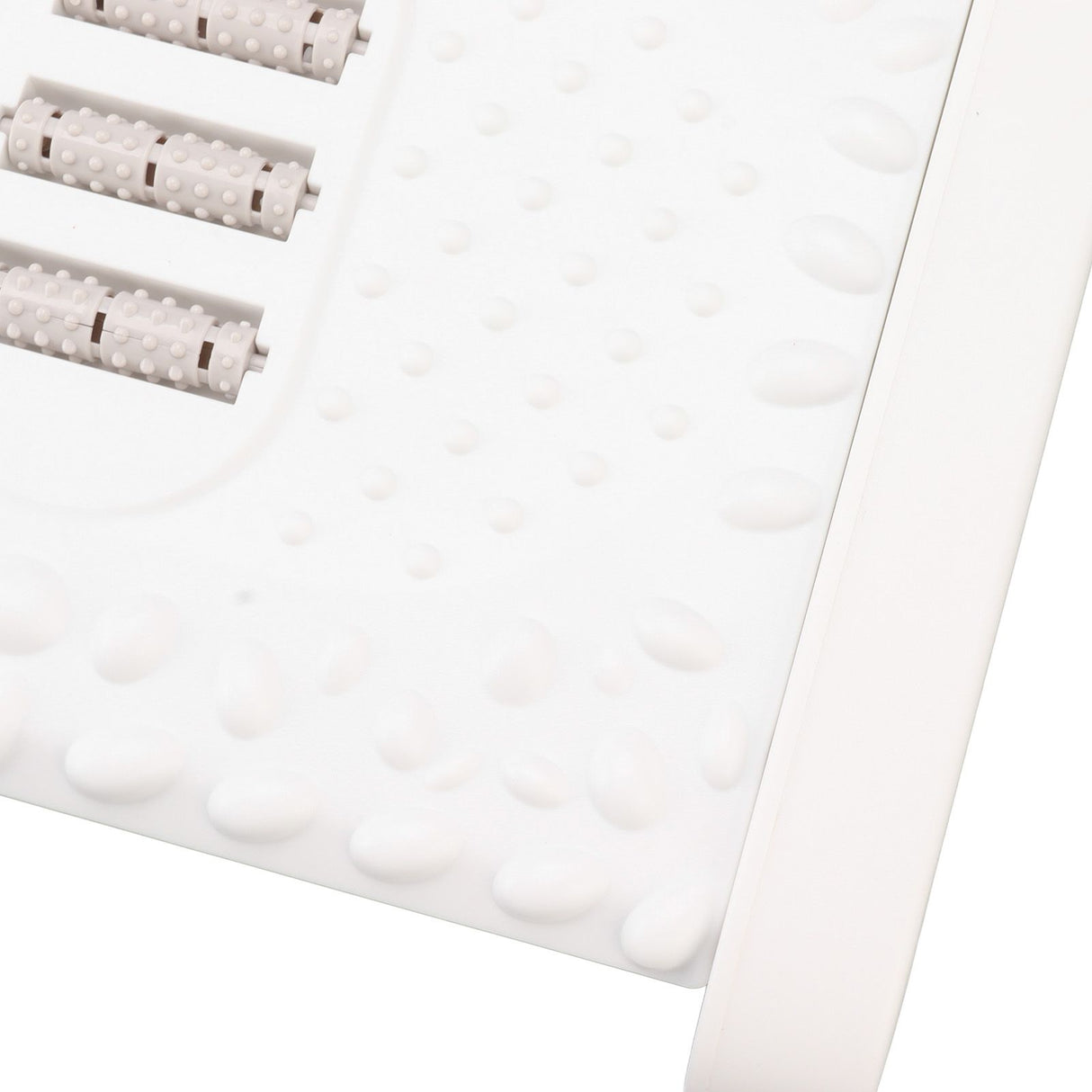Under Desk Footrest 6 Height Adjustable Ergonomic Foot Stool with Massage Texture and Roller for Office White