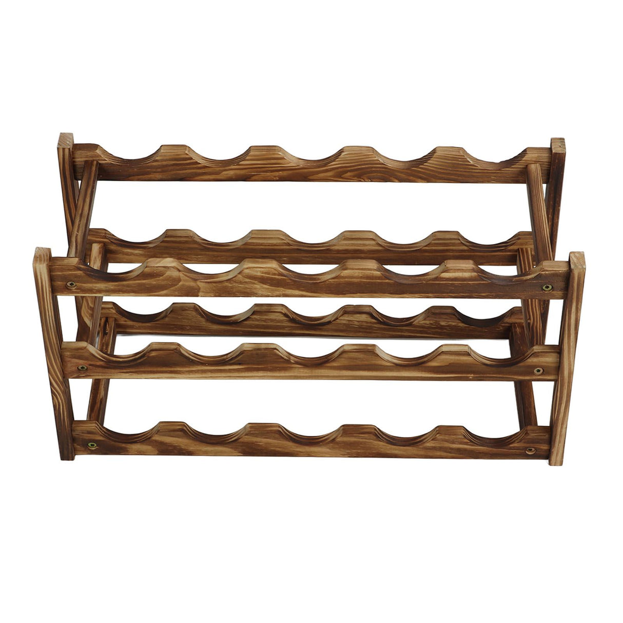 Wine Rack Pine Wood Wine Bottle Storage Shelf Display Organizer Decor for Countertop Home 3 Layer 15 Bottles Capacity