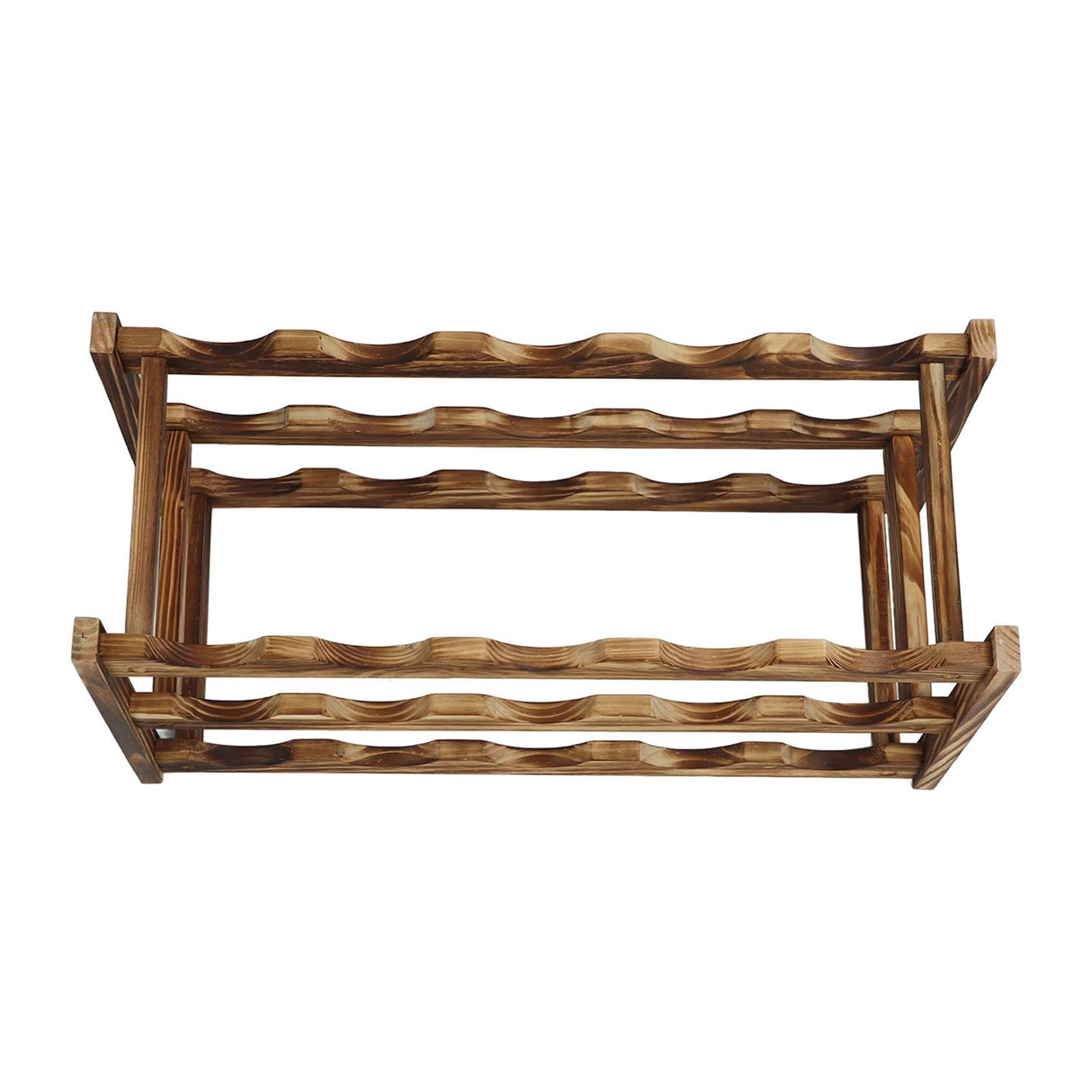 Wine Rack Pine Wood Wine Bottle Storage Shelf Display Organizer Decor for Countertop Home 3 Layer 15 Bottles Capacity