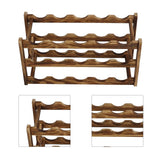 Wine Rack Pine Wood Wine Bottle Storage Shelf Display Organizer Decor for Countertop Home 3 Layer 15 Bottles Capacity