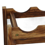 Wine Rack Pine Wood Wine Bottle Storage Shelf Display Organizer Decor for Countertop Home 3 Layer 15 Bottles Capacity - Extra Image