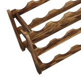 Wine Rack Pine Wood Wine Bottle Storage Shelf Display Organizer Decor for Countertop Home 3 Layer 15 Bottles Capacity - Extra Image