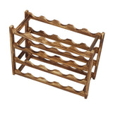 Wine Rack Pine Wood Wine Bottle Storage Shelf Display Organizer Decor for Countertop Home 4 Layer 20 Bottles Capacity
