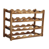 Wine Rack Pine Wood Wine Bottle Storage Shelf Display Organizer Decor for Countertop Home 4 Layer 20 Bottles Capacity - Top-Down View