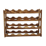 Wine Rack Pine Wood Wine Bottle Storage Shelf Display Organizer Decor for Countertop Home 4 Layer 20 Bottles Capacity