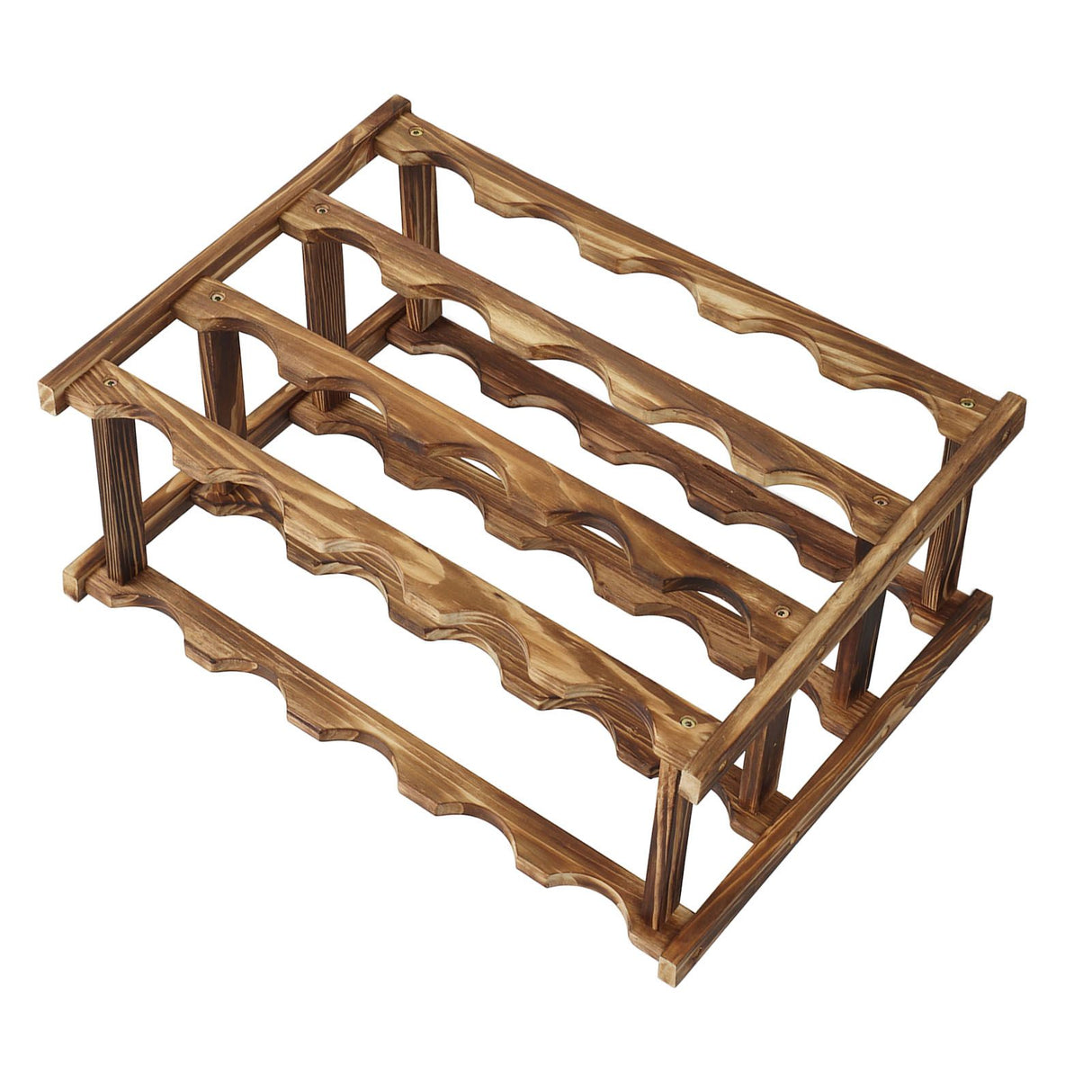 Wine Rack Pine Wood Wine Bottle Storage Shelf Display Organizer Decor for Countertop Home 4 Layer 20 Bottles Capacity