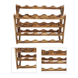 Wine Rack Pine Wood Wine Bottle Storage Shelf Display Organizer Decor for Countertop Home 4 Layer 20 Bottles Capacity