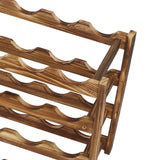 Wine Rack Pine Wood Wine Bottle Storage Shelf Display Organizer Decor for Countertop Home 4 Layer 20 Bottles Capacity - Extra Image