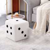 Foot Stool Soft Comfortable Simple Warm Sturdy Base Cube Stool for Home Living Room Bedroom White 20x20x20cm