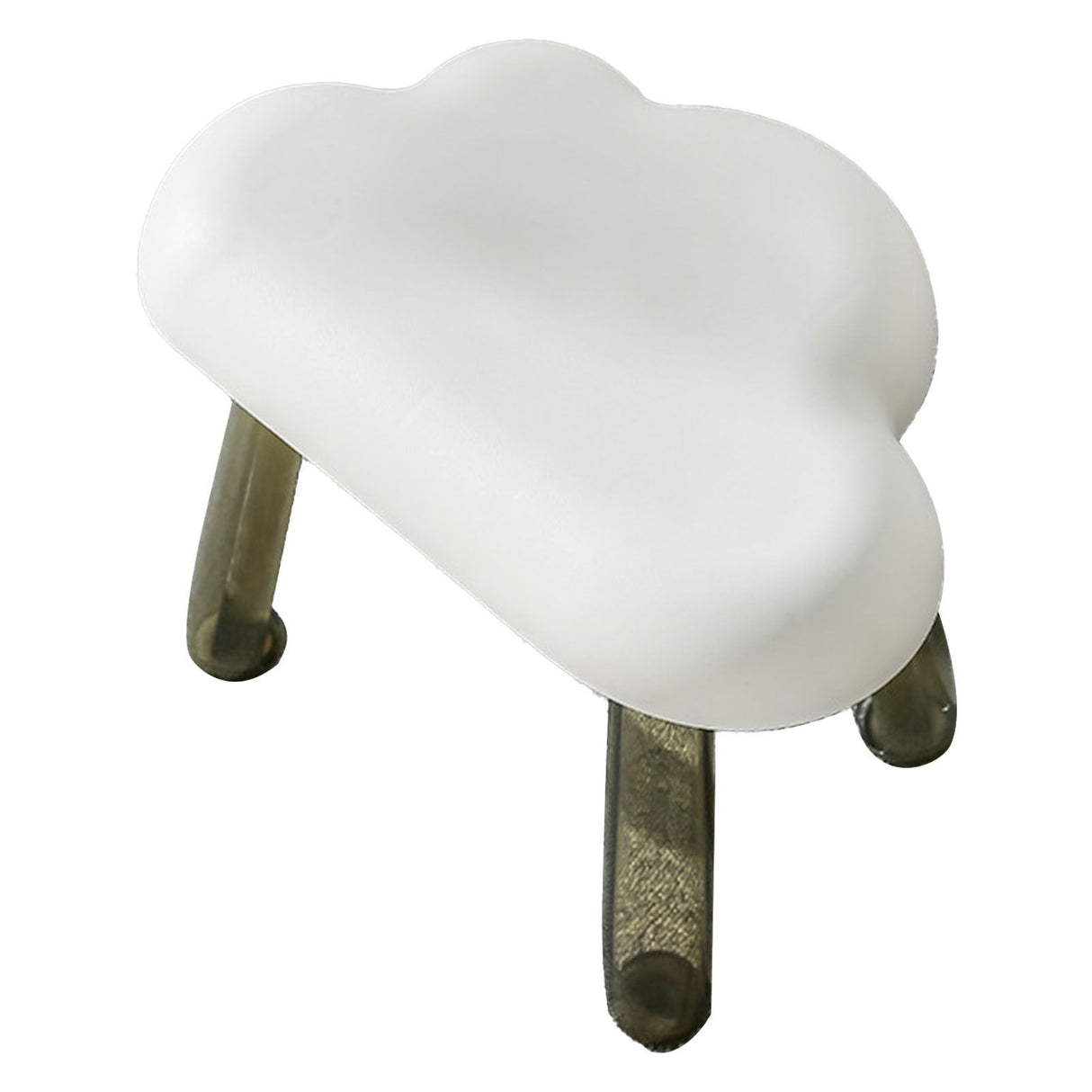 Children Stool Cloud Shape Top Transparent Leg Delicate Plastic Stool Gift Present Home Decoration White