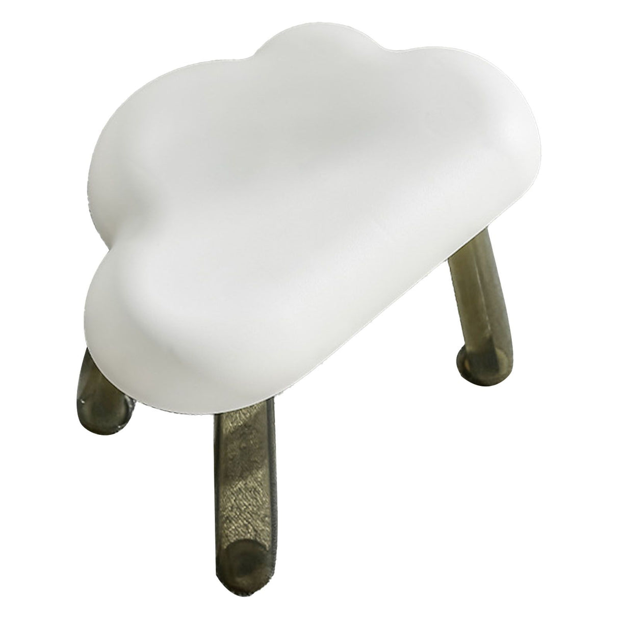 Children Stool Cloud Shape Top Transparent Leg Delicate Plastic Stool Gift Present Home Decoration White