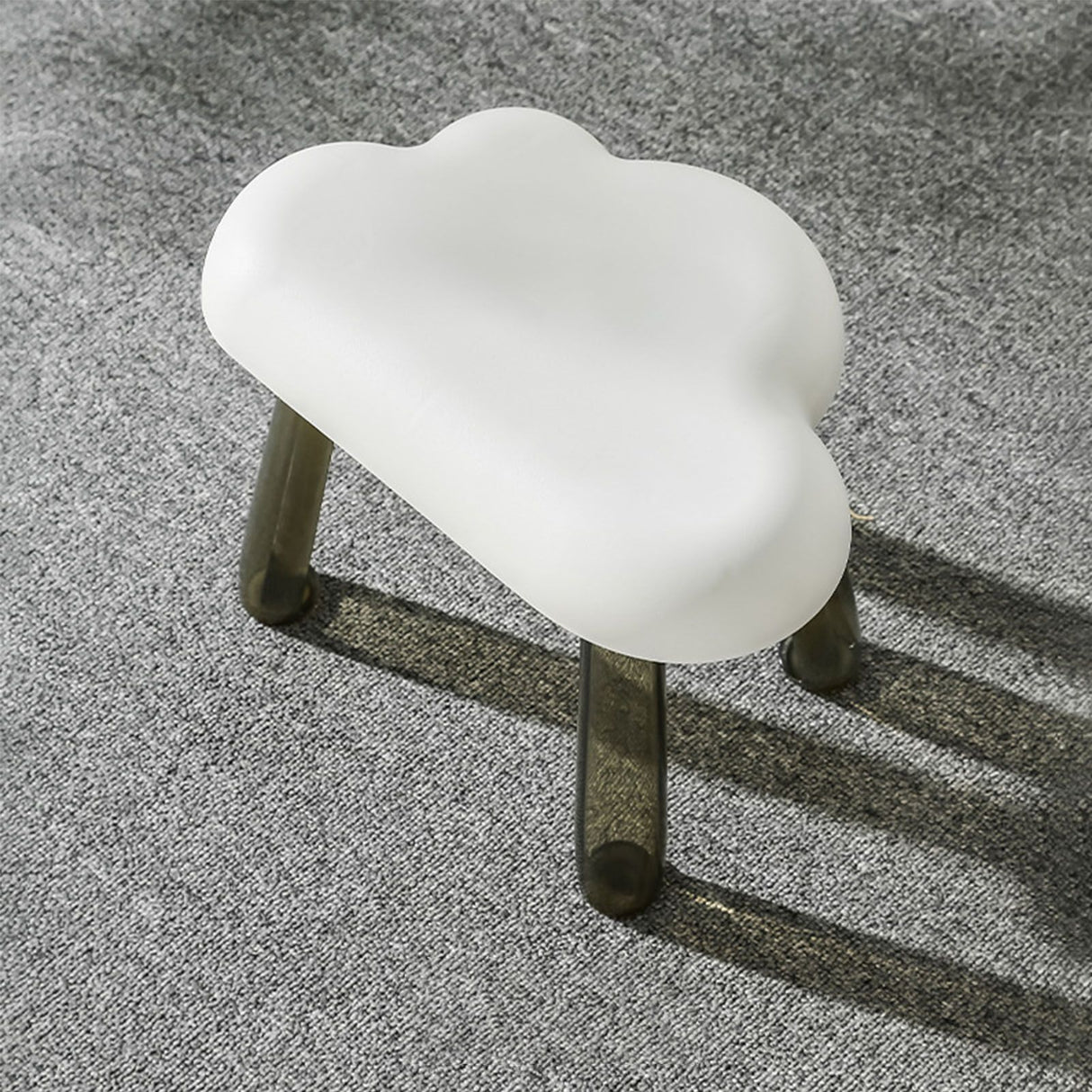 Children Stool Cloud Shape Top Transparent Leg Delicate Plastic Stool Gift Present Home Decoration White