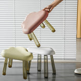 Children Stool Cloud Shape Top Transparent Leg Delicate Plastic Stool Gift Present Home Decoration White - Extra Image