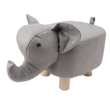 Animal Footstools Elephant Shaped Slip Resistant Silent Comfortable Stable Multi Purpose Cute Stool for Kids Light Gray