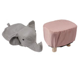 Animal Footstools Elephant Shaped Slip Resistant Silent Comfortable Stable Multi Purpose Cute Stool for Kids Light Gray