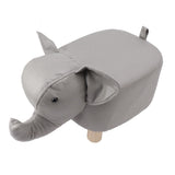 Animal Footstools Elephant Shaped Slip Resistant Silent Comfortable Stable Multi Purpose Cute Stool for Kids Light Gray