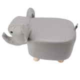 Animal Footstools Elephant Shaped Slip Resistant Silent Comfortable Stable Multi Purpose Cute Stool for Kids Light Gray - Rear View