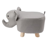 Animal Footstools Elephant Shaped Slip Resistant Silent Comfortable Stable Multi Purpose Cute Stool for Kids Light Gray - Close-Up Angle