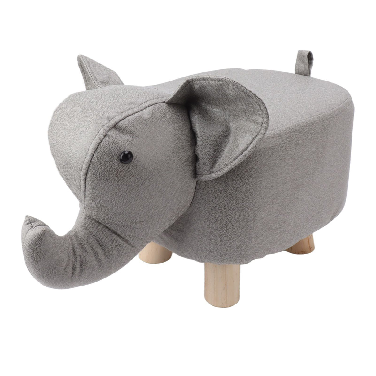 Animal Footstools Elephant Shaped Slip Resistant Silent Comfortable Stable Multi Purpose Cute Stool for Kids Light Gray